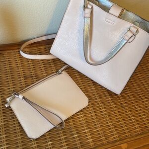 Anne Klein 2 piece set Bag & Clutch & Removable Adjustable Strap